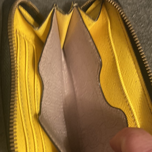 Michael Kors Yellow Zip Around Wallet - Picture 7 of 9